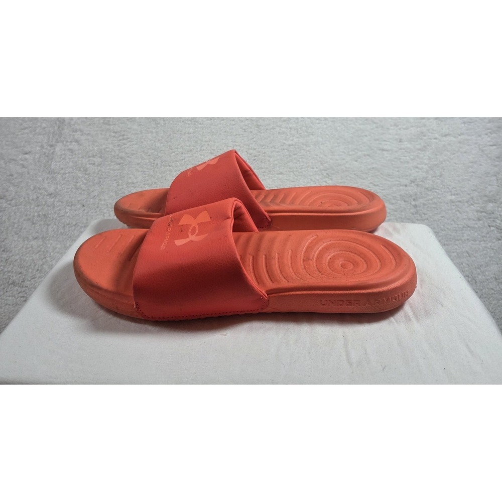 Under Armour Sandals Mens 8 Ansa Fixed Slide Orange Slip On Flats 3023761-602